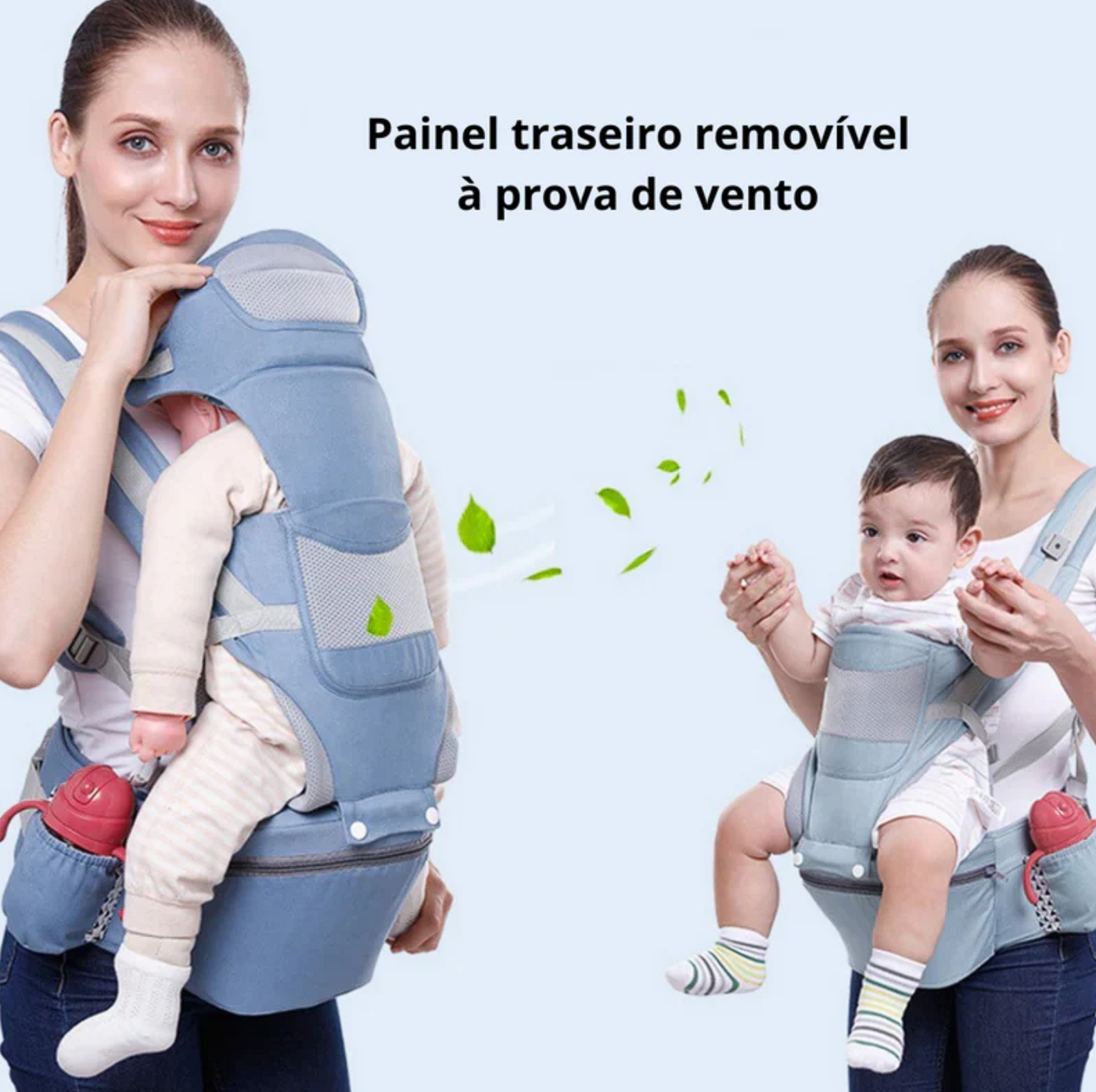 Mochila Canguru 5 Níveis de Altura | 3 Modos com +15 Posições para Carregar o Bebê