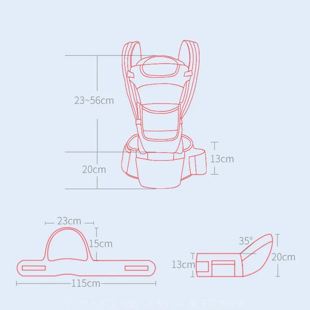 Mochila Canguru 5 Níveis de Altura | 3 Modos com +15 Posições para Carregar o Bebê